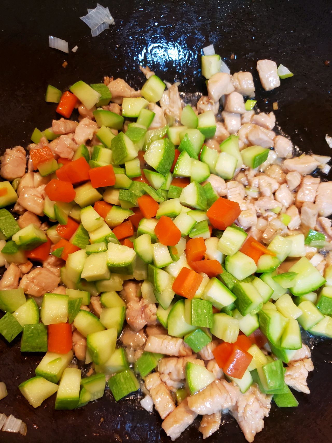 好吃不长肉的蚝油西葫芦鸡丁