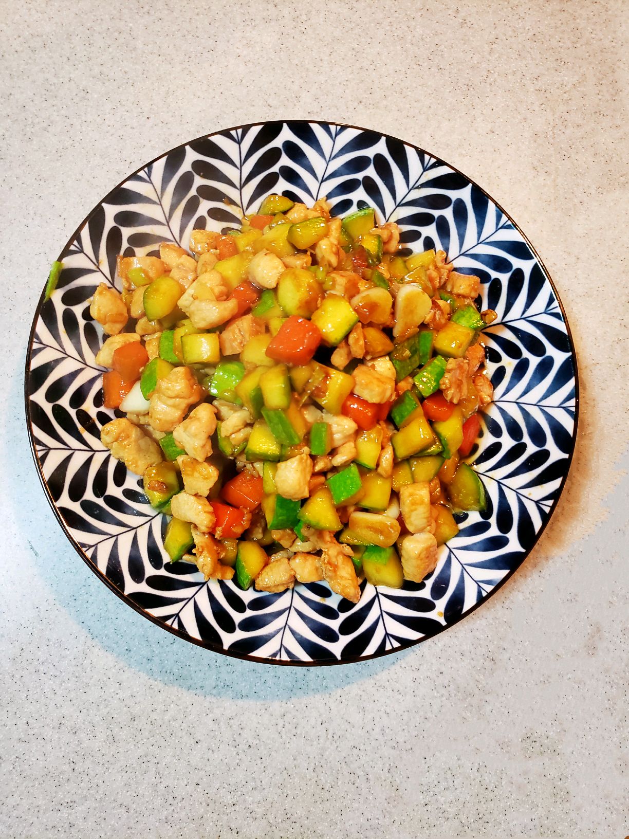 好吃不长肉的蚝油西葫芦鸡丁