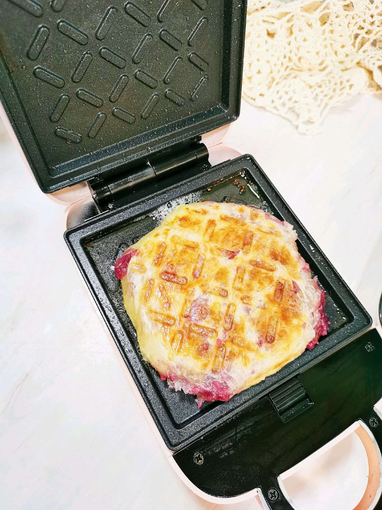 好吃的紫薯芋泥酥饼(手抓饼版)