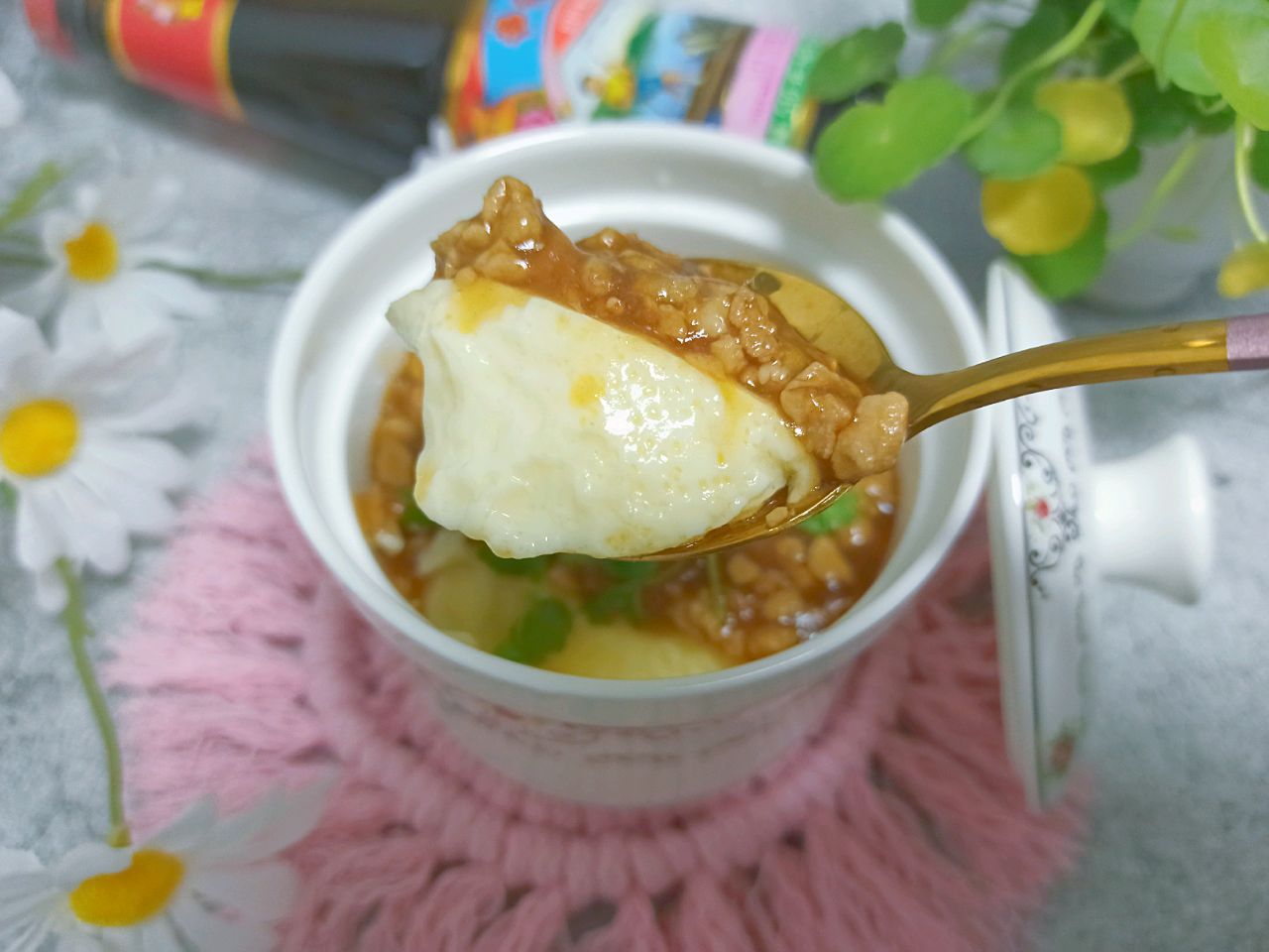 好吃过布丁的蚝油肉末鸡蛋羹