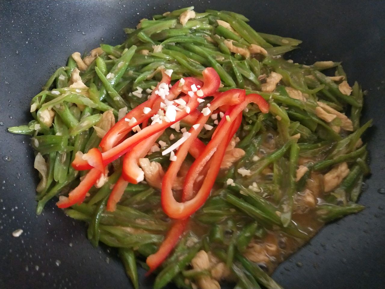 蚝油豆角鸡丝