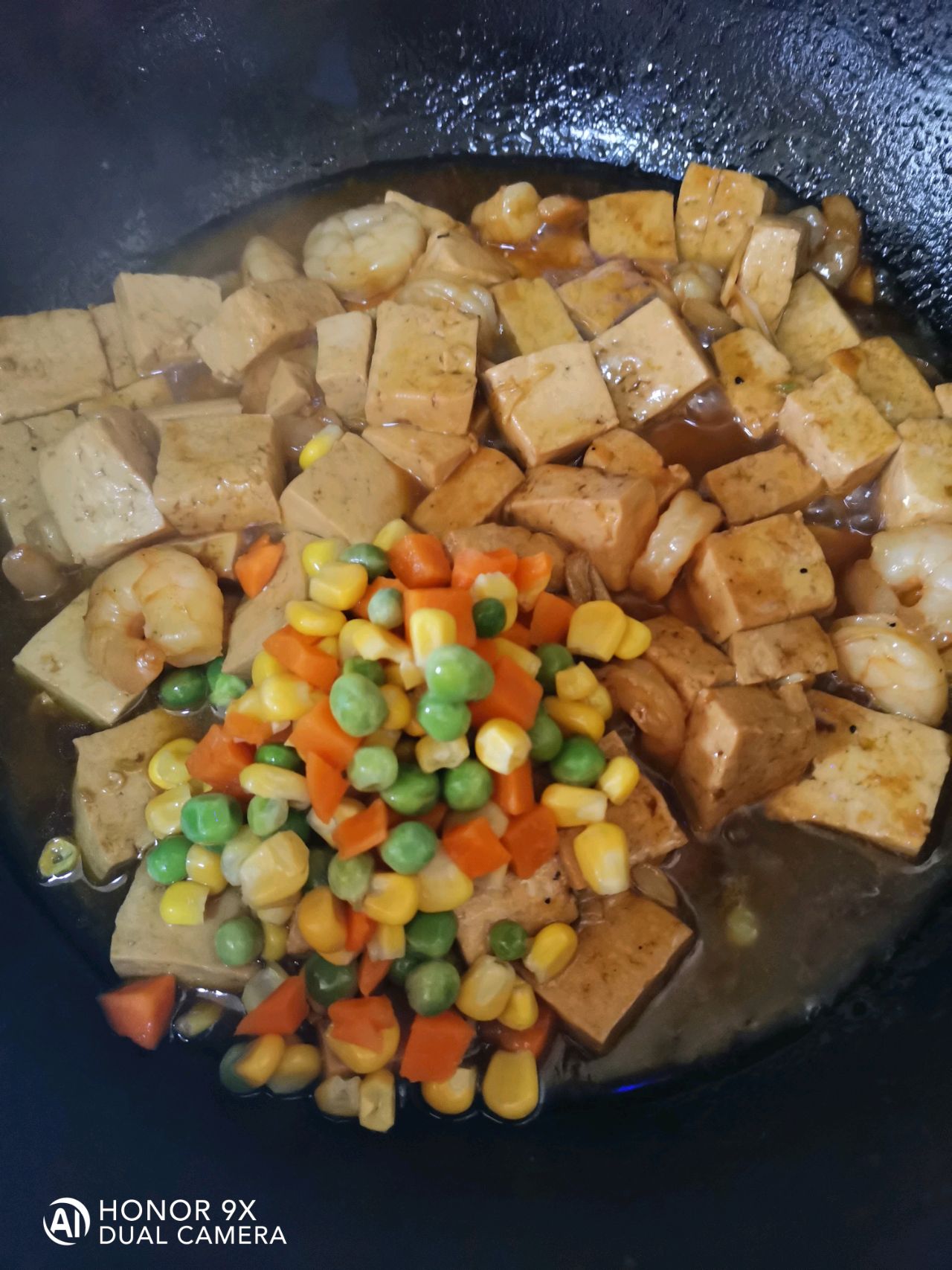 蚝油虾仁豆腐