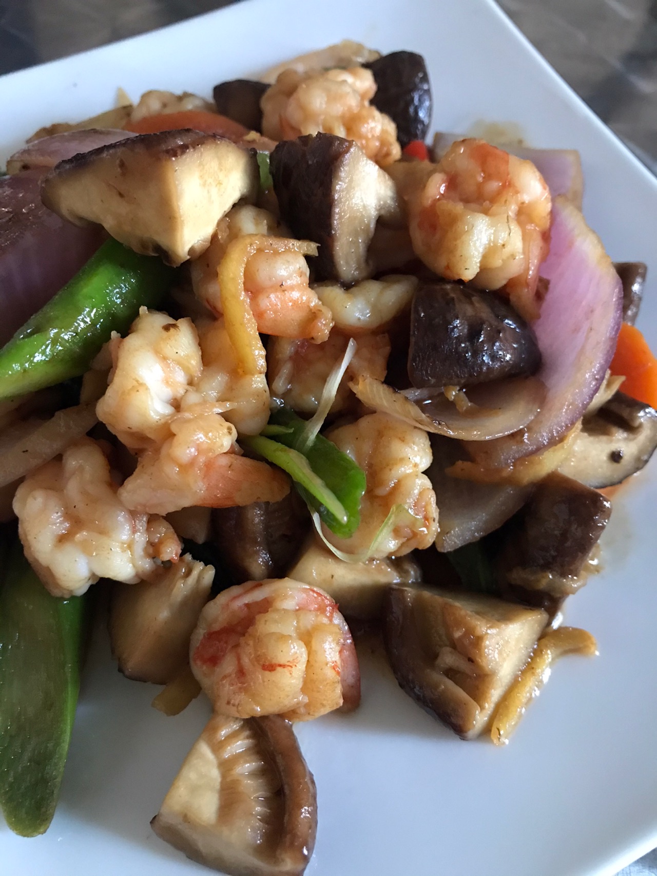 蚝油鲜虾炒鲜菇