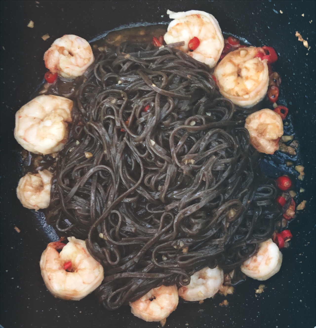 蚝油鲜虾荞麦面