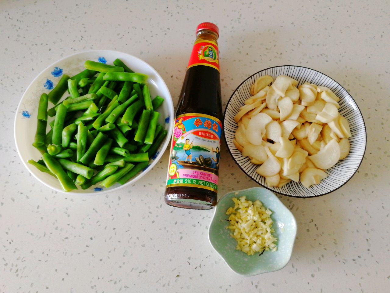 蚝油杏鲍菇炒豆角