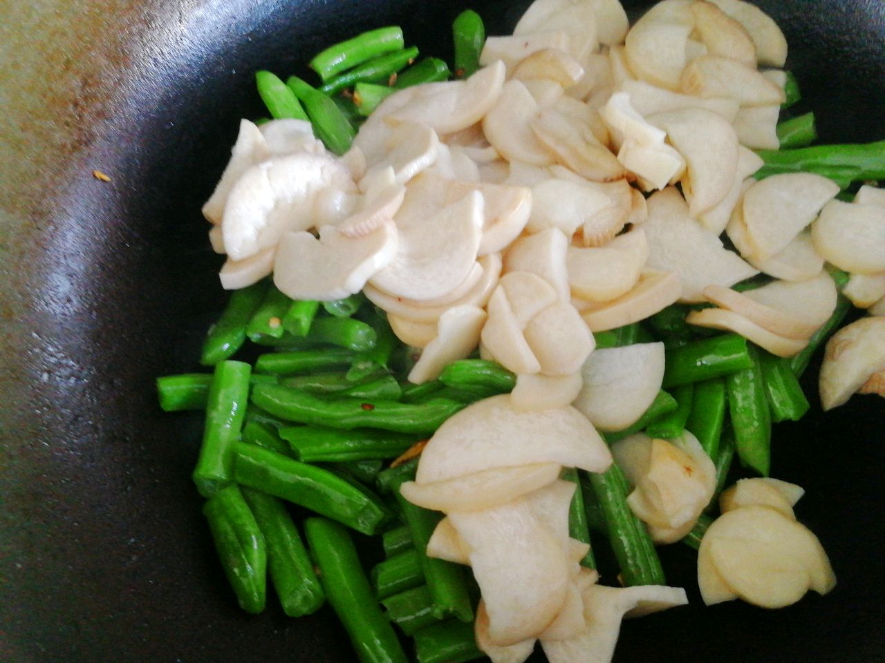 蚝油杏鲍菇炒豆角