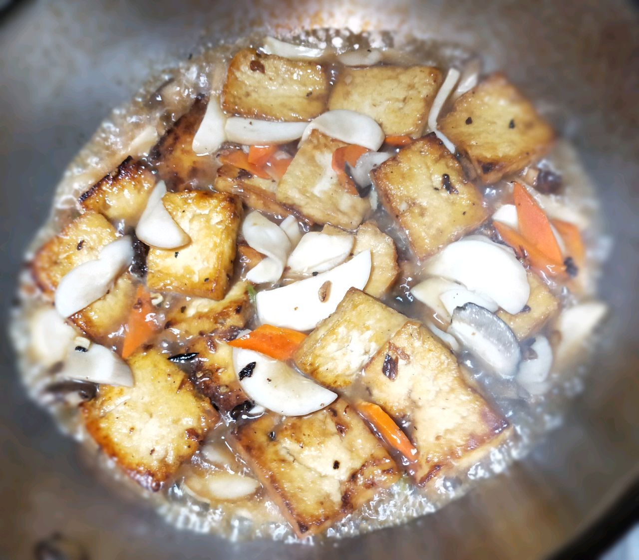 耗油杏鲍菇煎豆腐