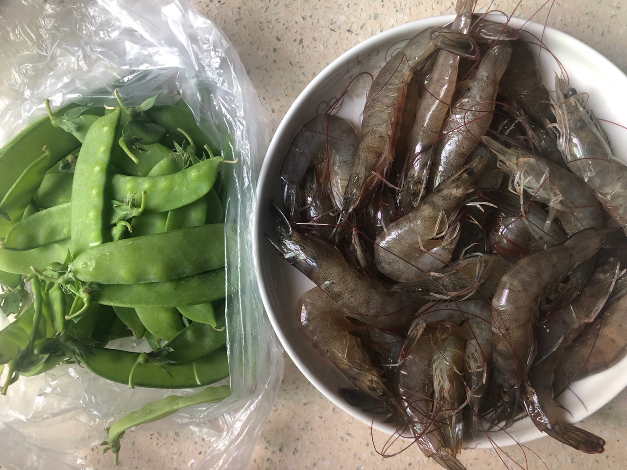 荷兰豆炒虾仁