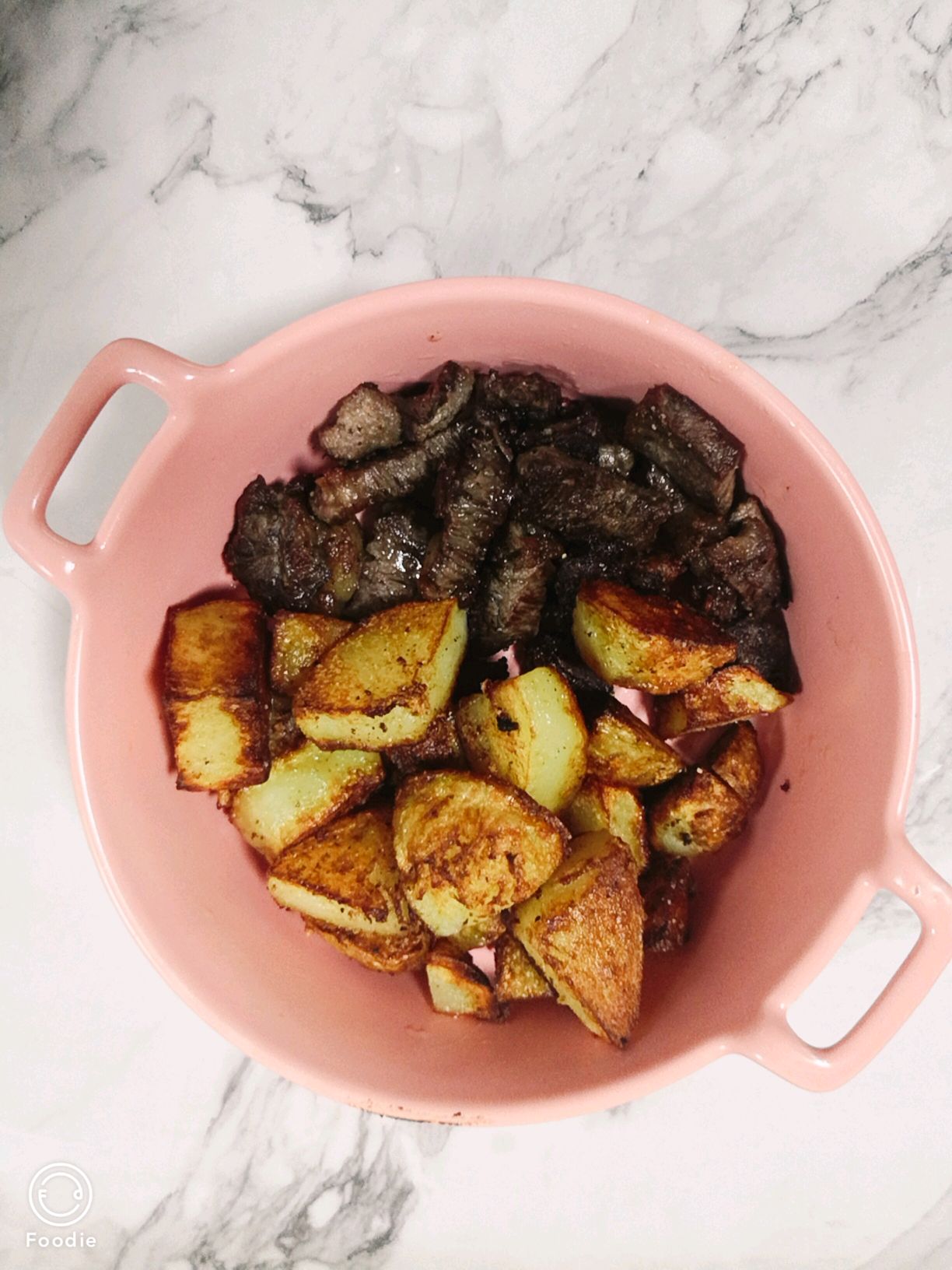 黑椒牛肉粒煎土豆