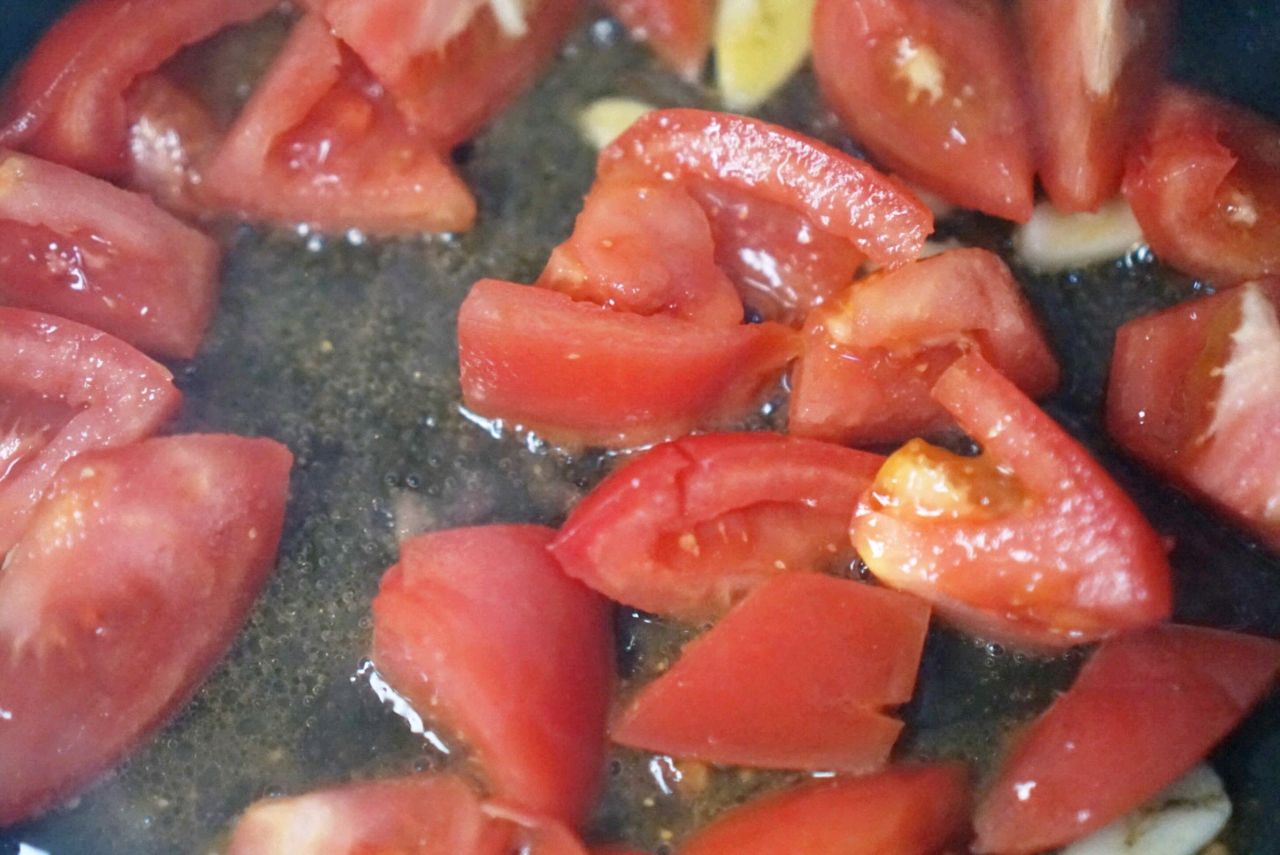 红配绿，大头菜炒西红柿