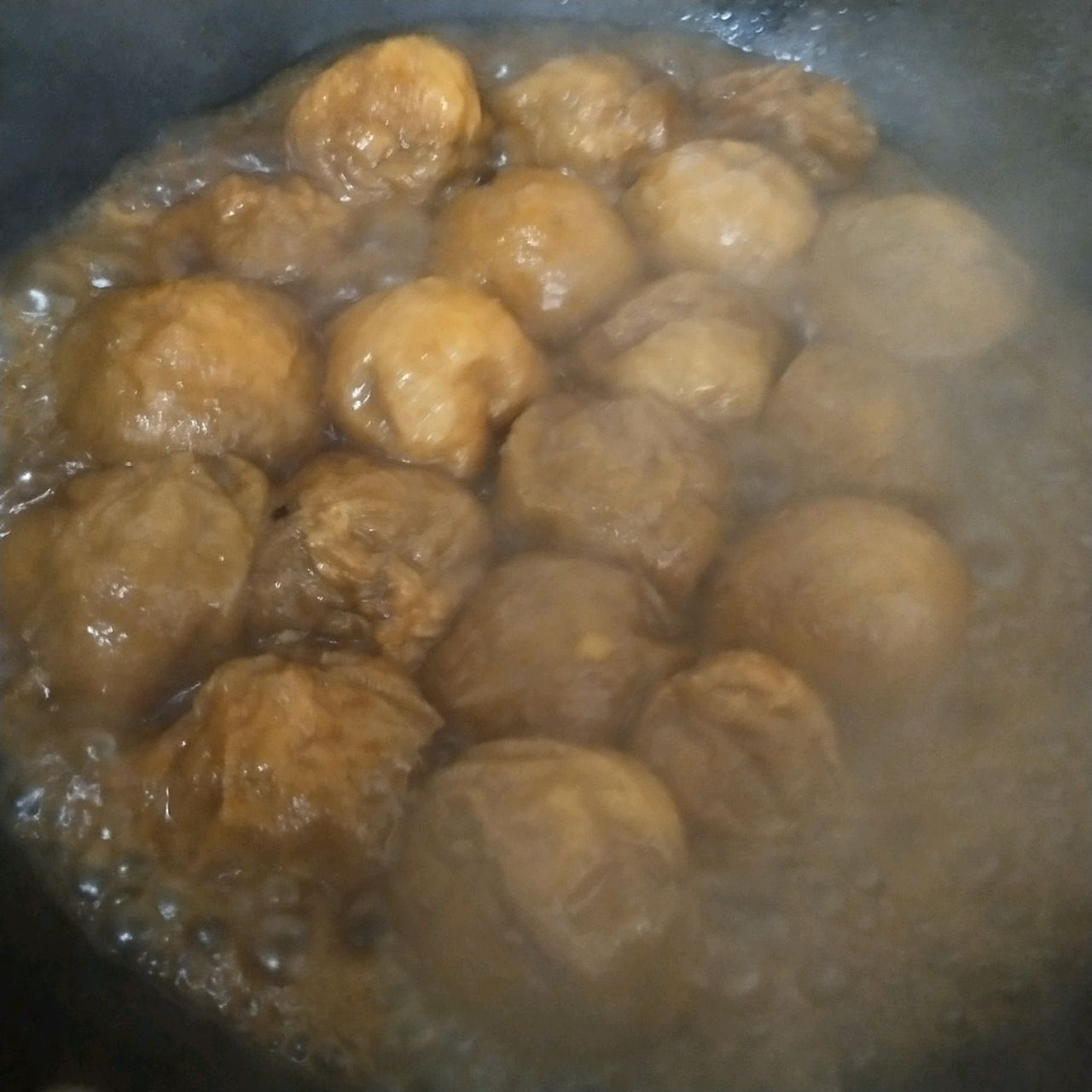 红烧油面筋酿肉。