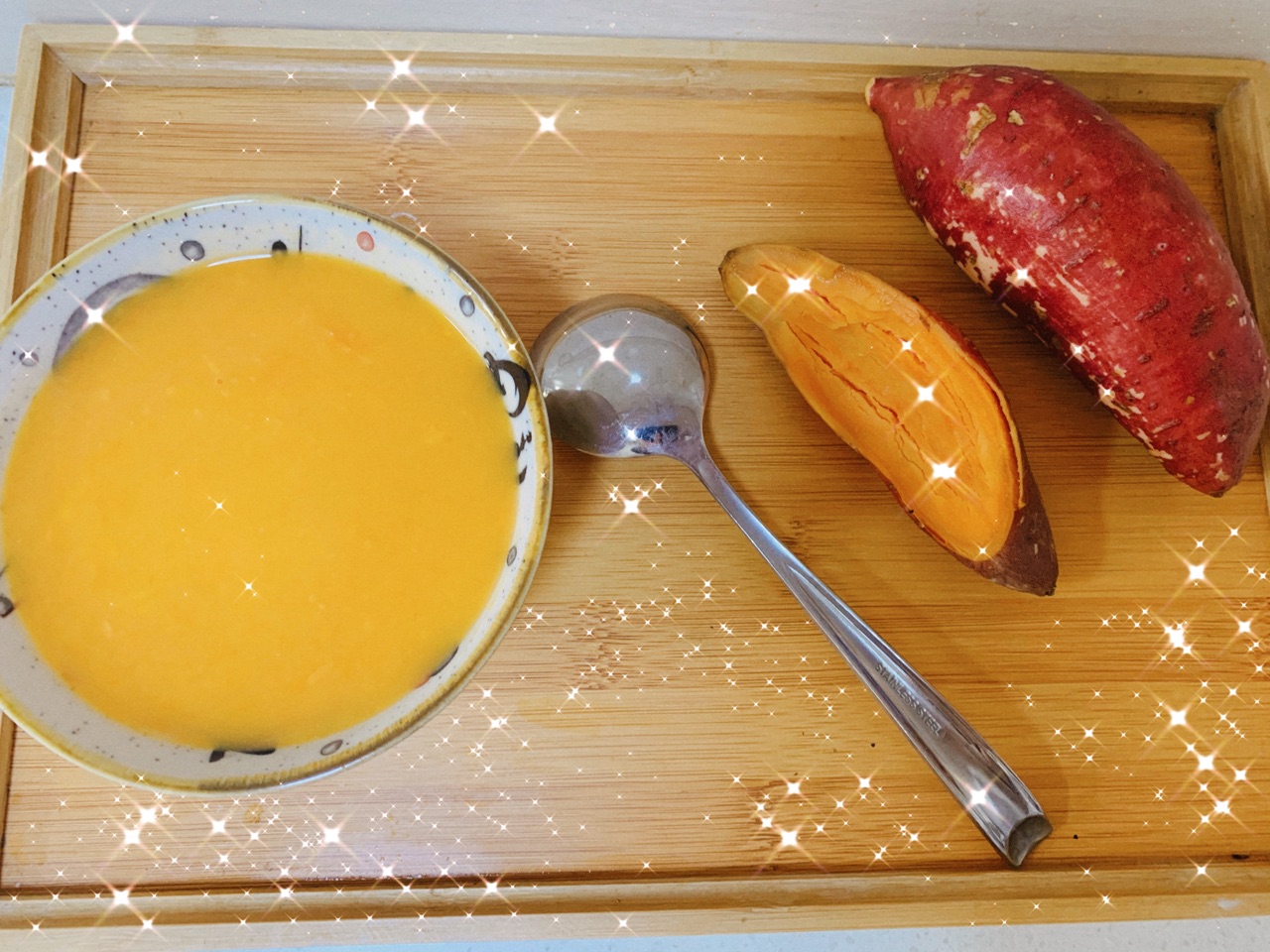 红薯牛奶粥