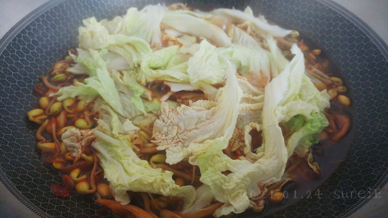 红油豆瓣焖芽菜