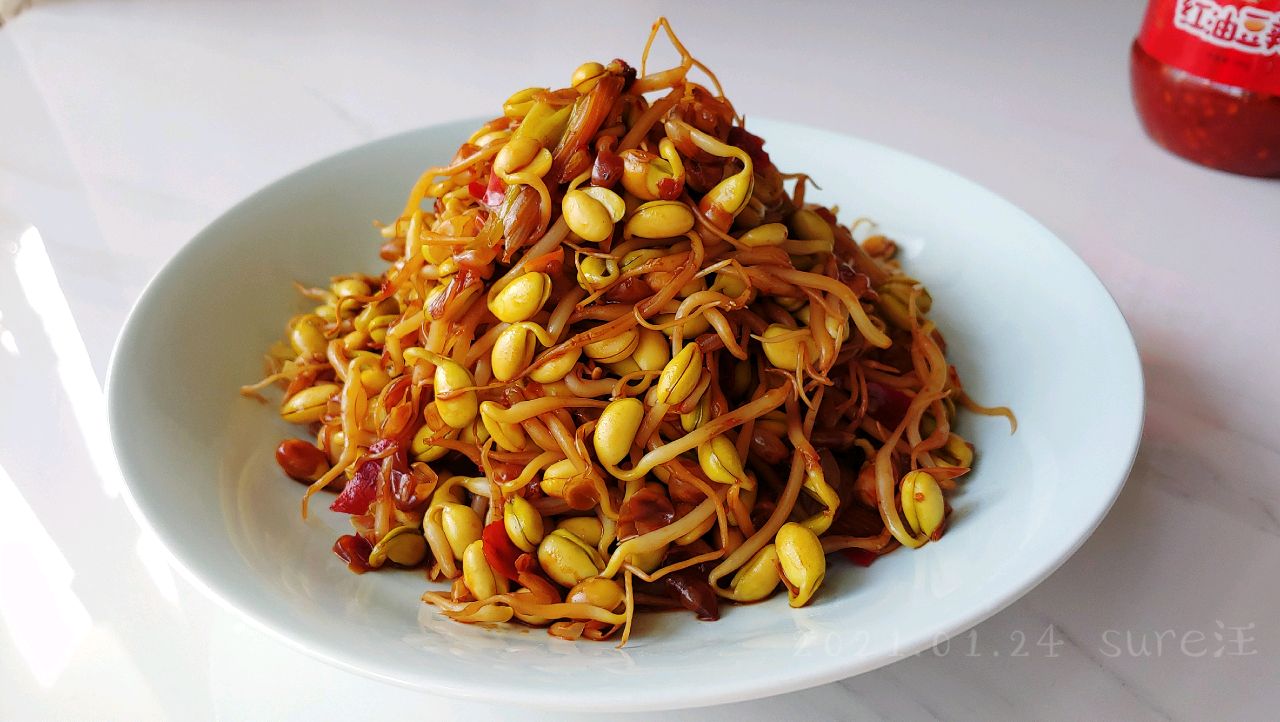 红油豆瓣焖芽菜
