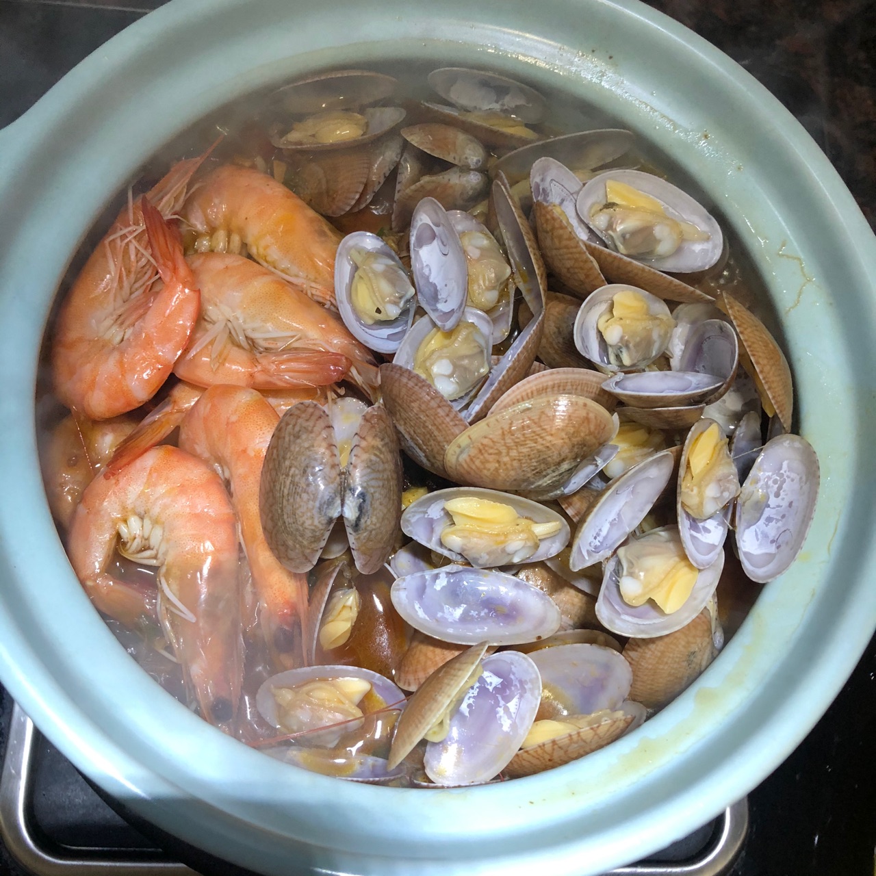 花甲鲜虾粉丝煲