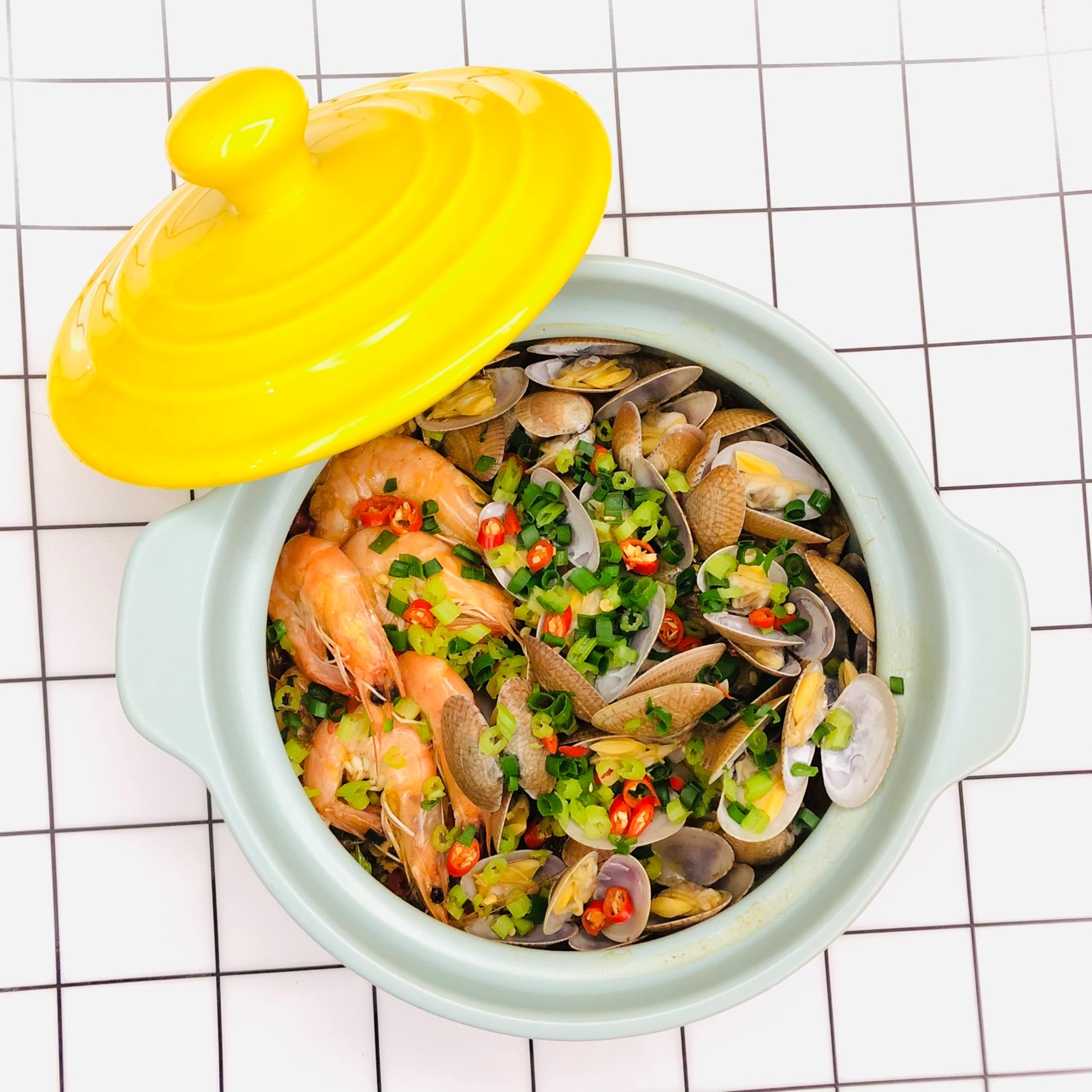 花甲鲜虾粉丝煲