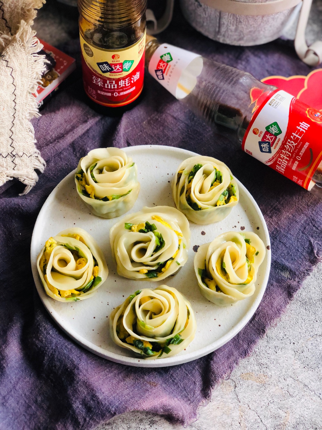 花开富贵玫瑰花煎饺