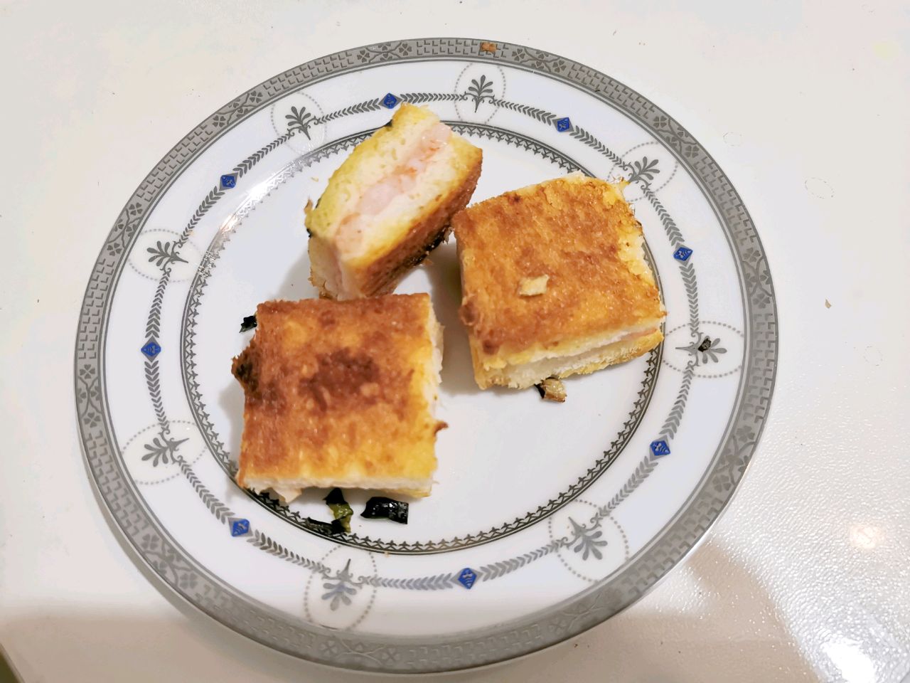 黄油葱香虾蓉吐司块