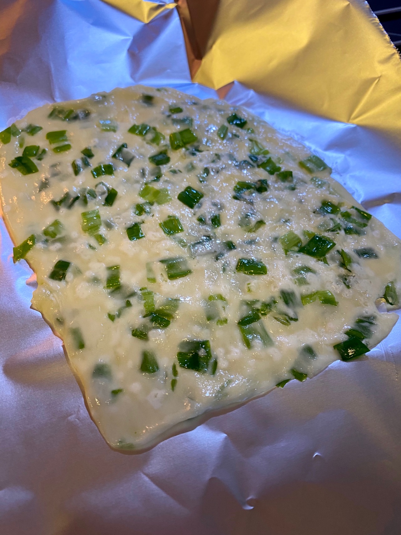 馄炖皮葱油饼