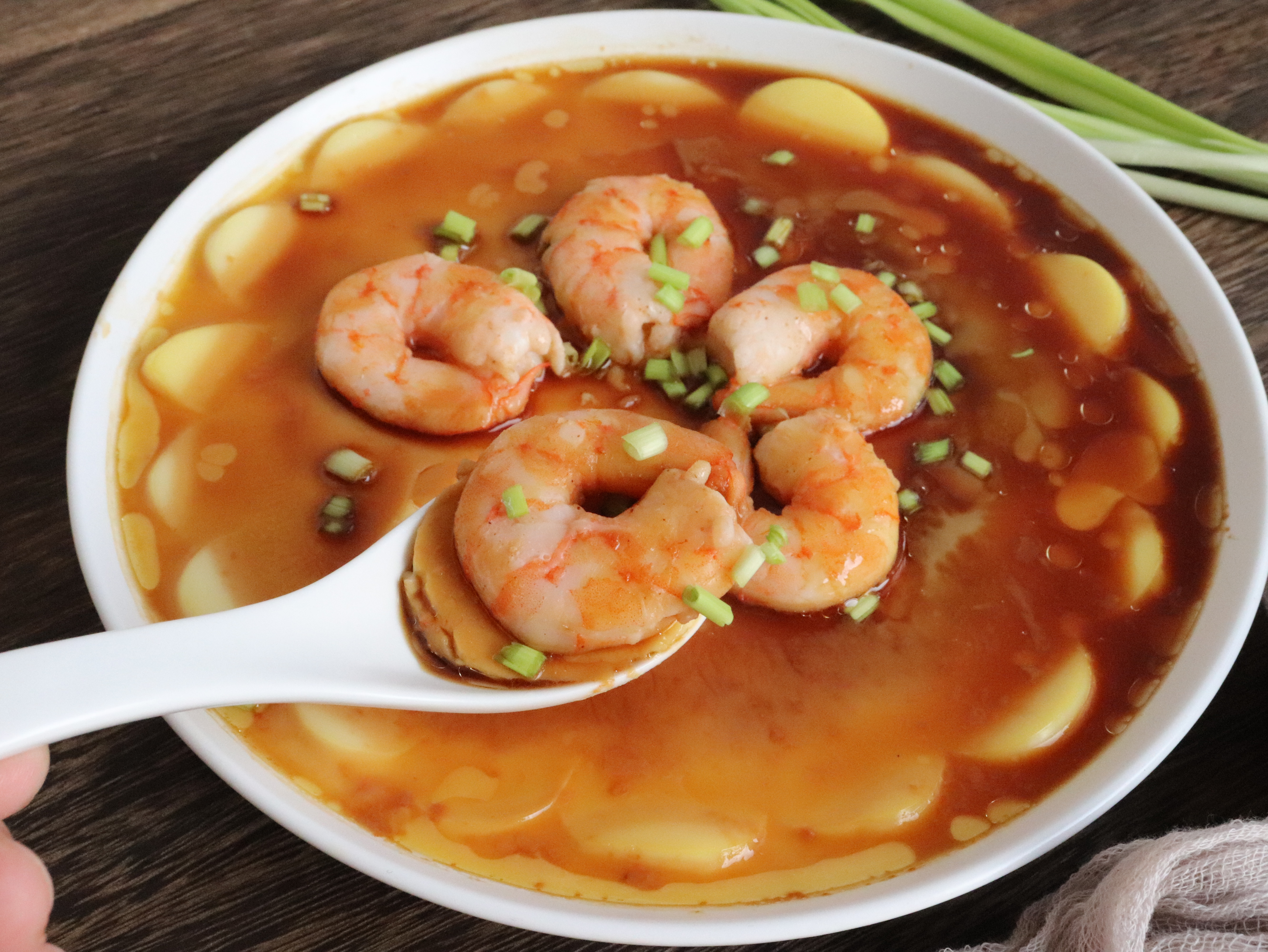 鸡蛋豆腐蒸虾仁