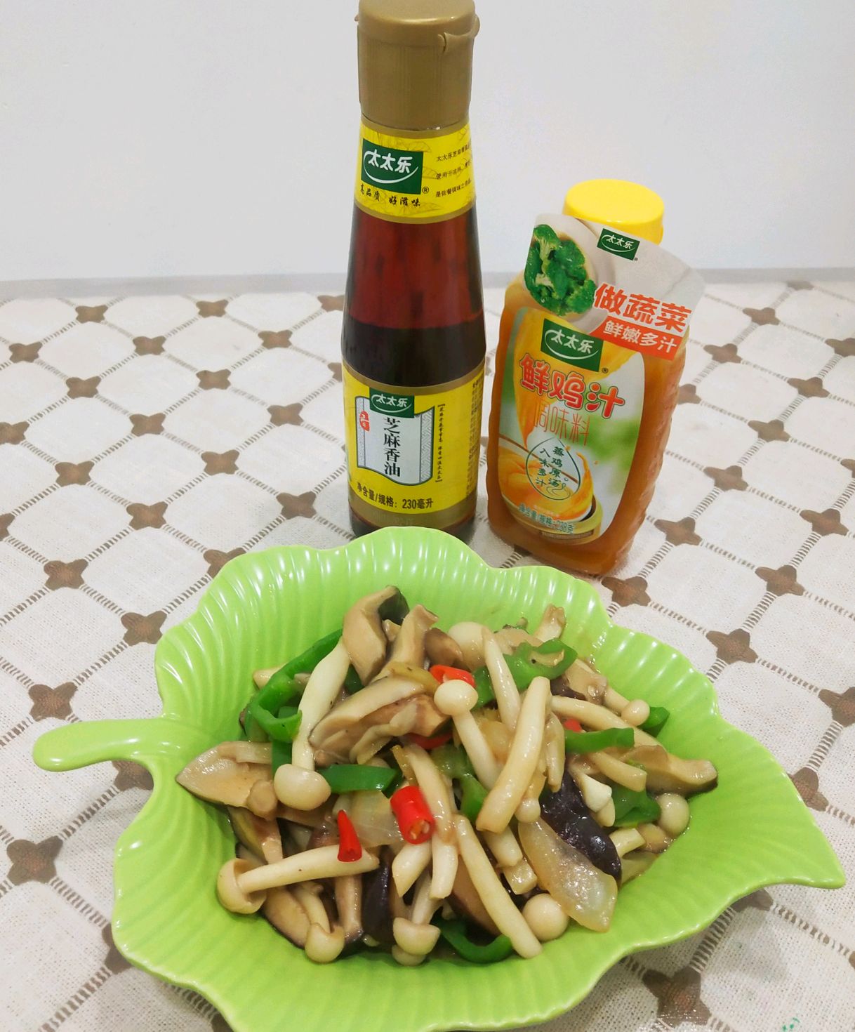 鸡汁爆双菇