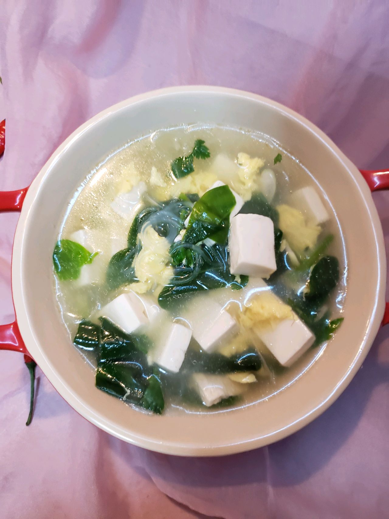 鸡汁菠菜豆腐汤
