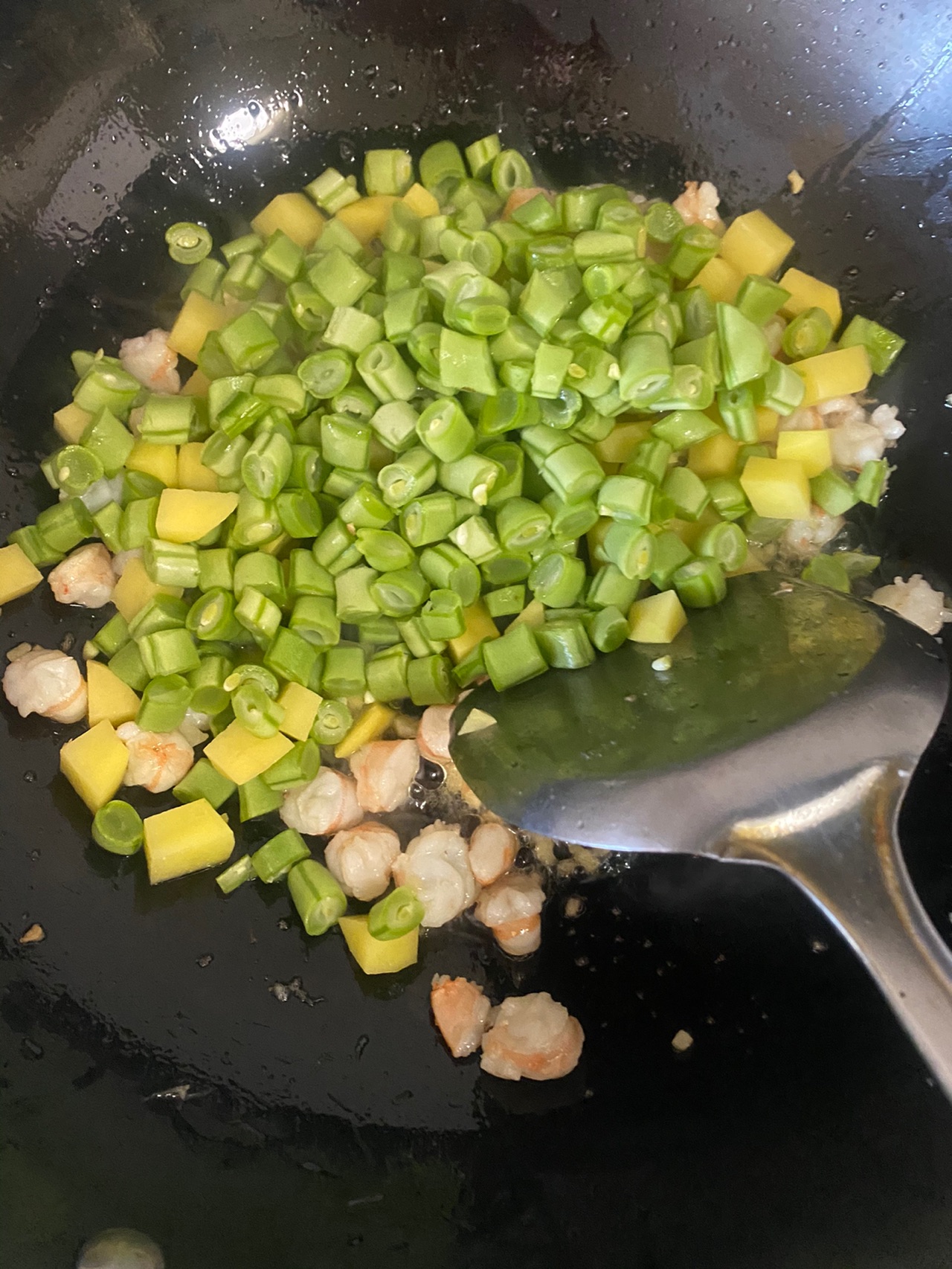 家常拌面——虾仁豆角卤