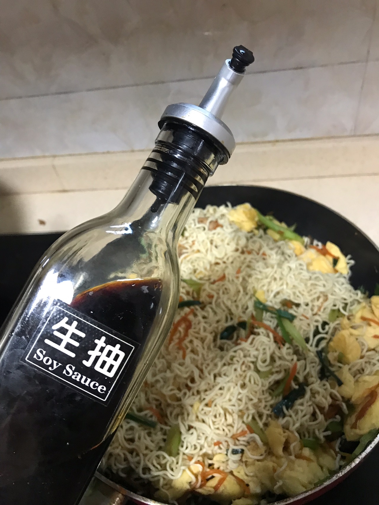 家庭版鲜鸡汁炒面
