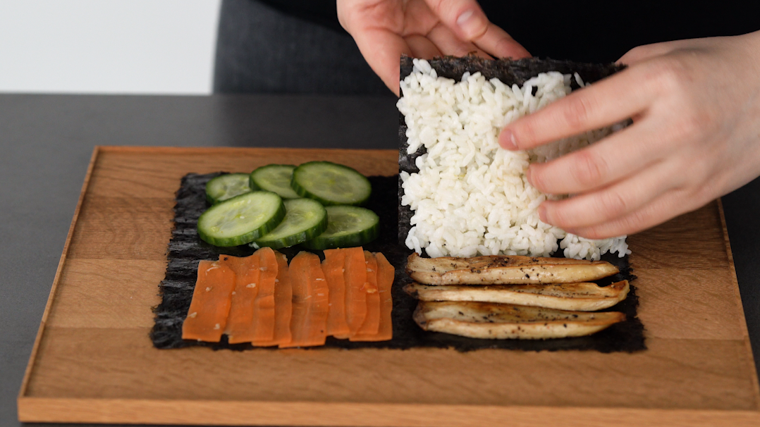 剪一下,折三下,这样的紫菜三文治吃过吗?