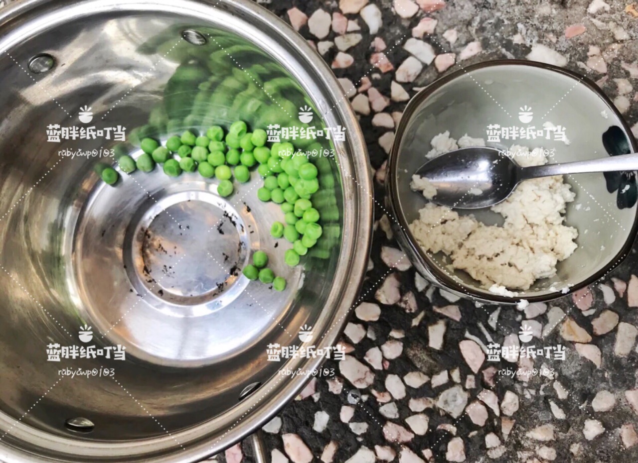 简单快手海苔豌豆虾饼
