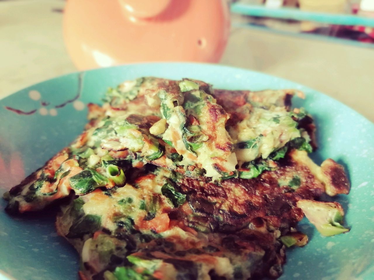 减肥必备菠菜胡萝卜鸡蛋饼