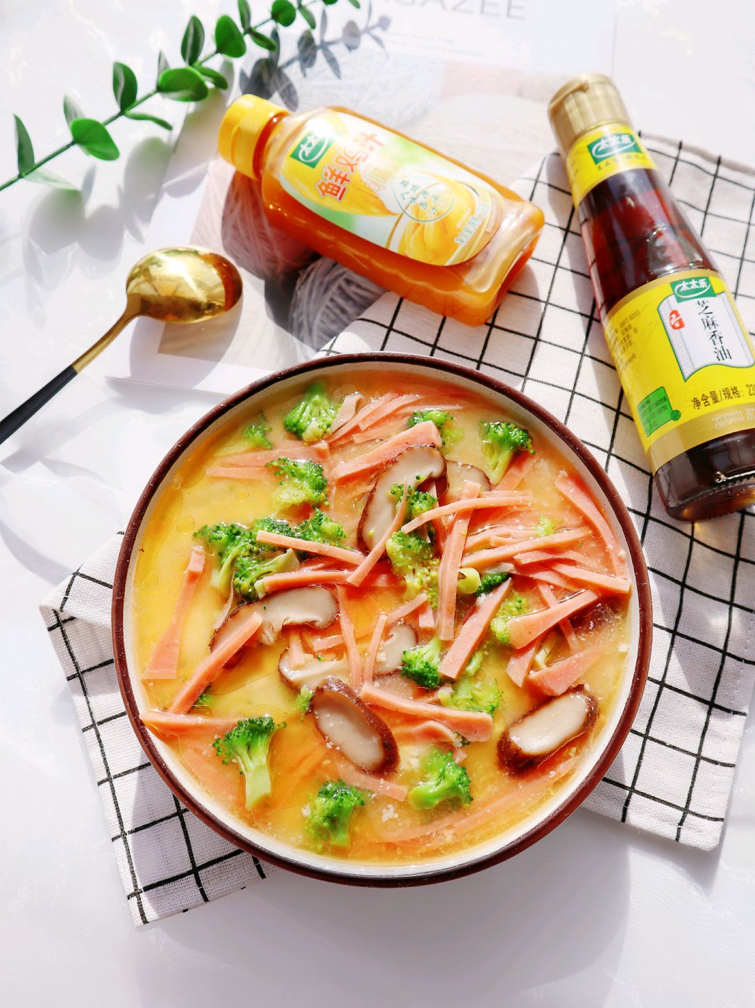 减肥主食代餐❗️时蔬蒸豆腐鸡蛋羹——太太乐鲜鸡汁芝麻香油