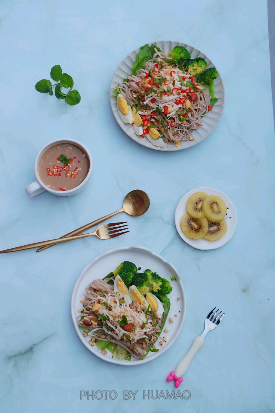 减脂鸡丝荞麦豆浆拌面