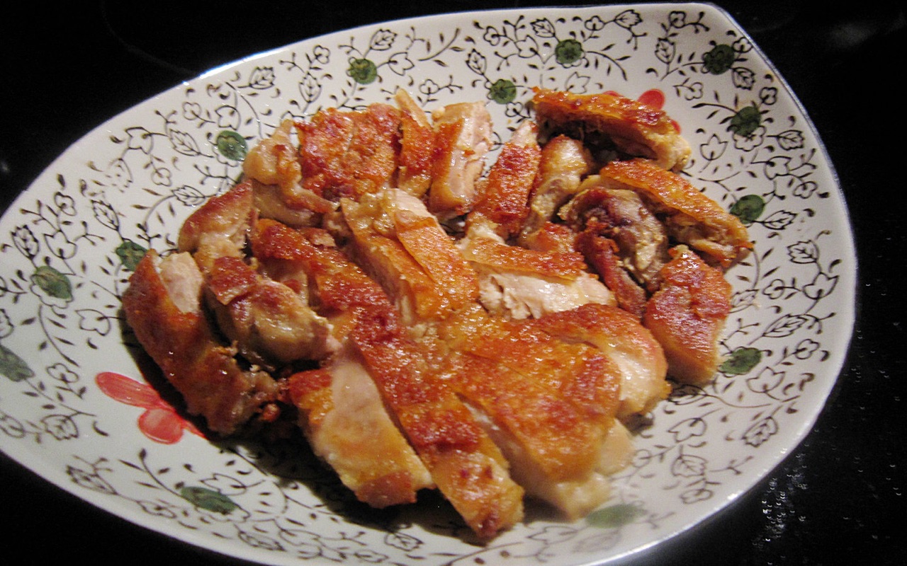 姜葱铺鸡肉