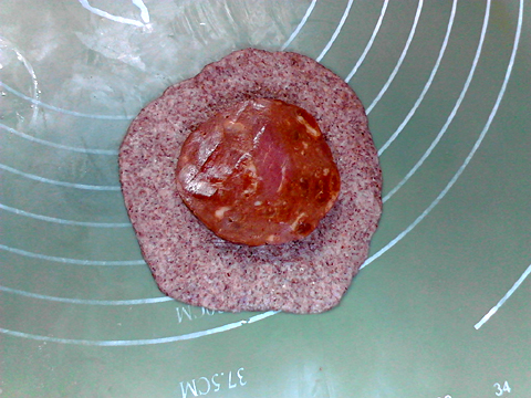 酱腿芝士黑全麦格子华夫饼