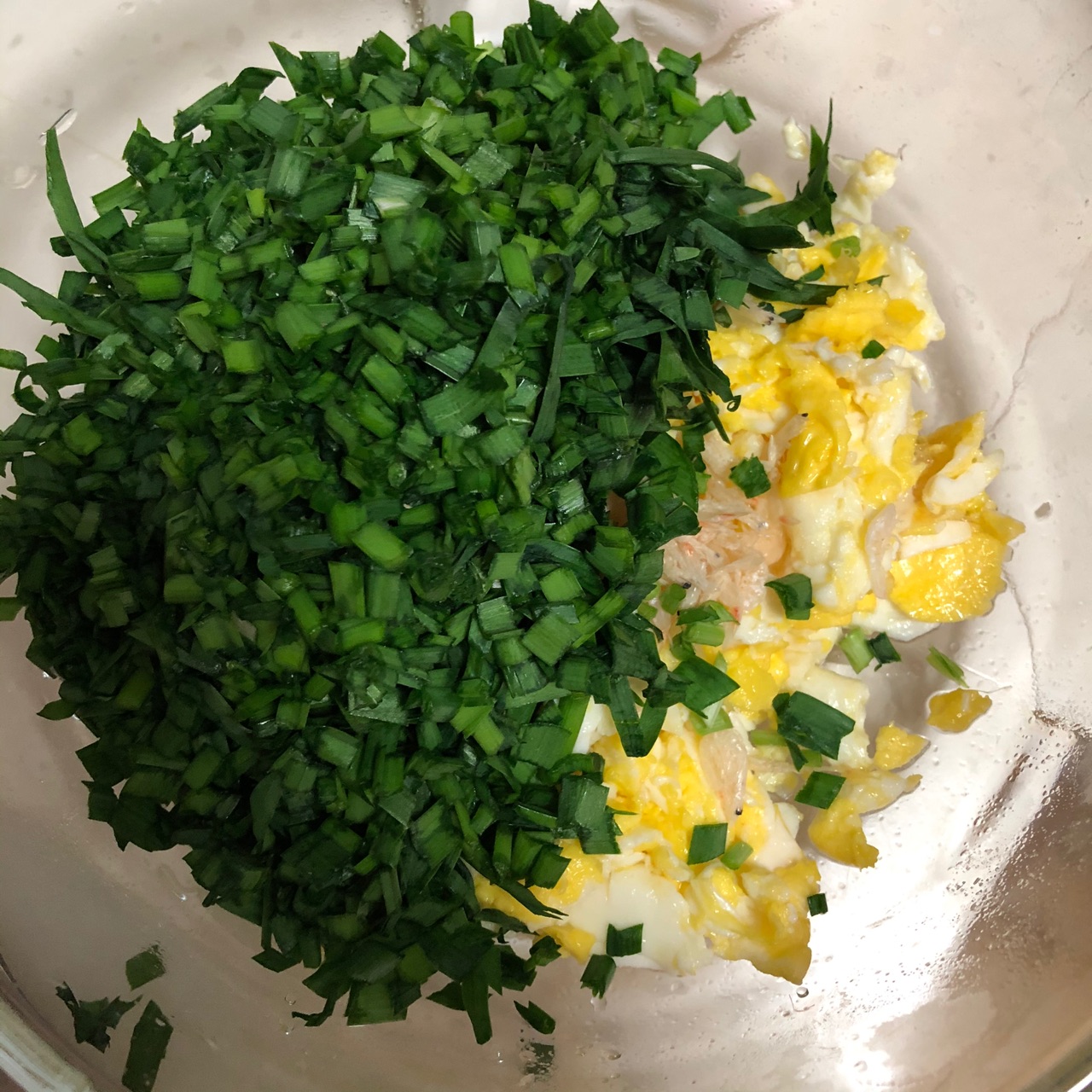 韭菜鸡蛋锅贴