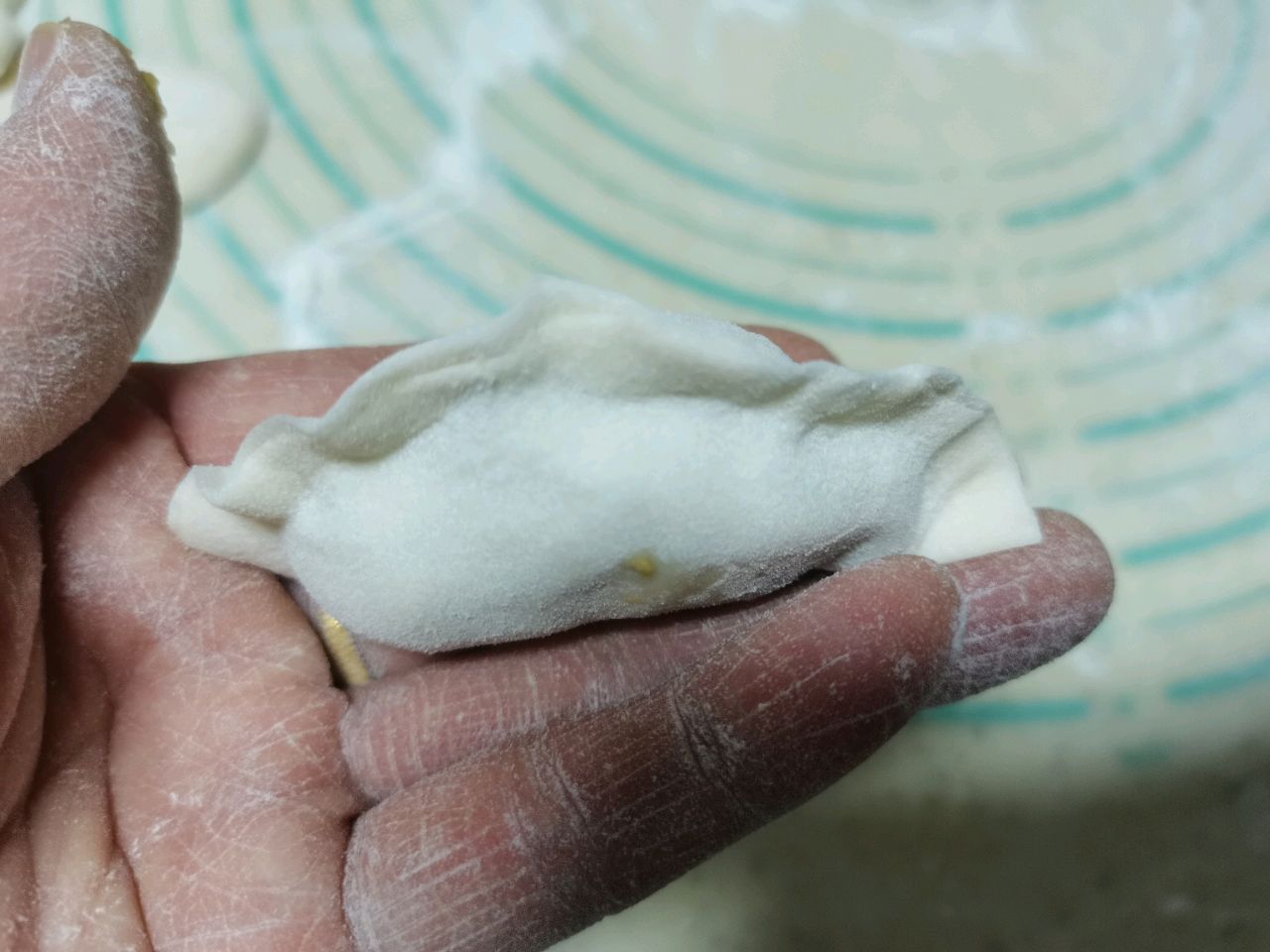 韭菜猪肉馅元宝饺子