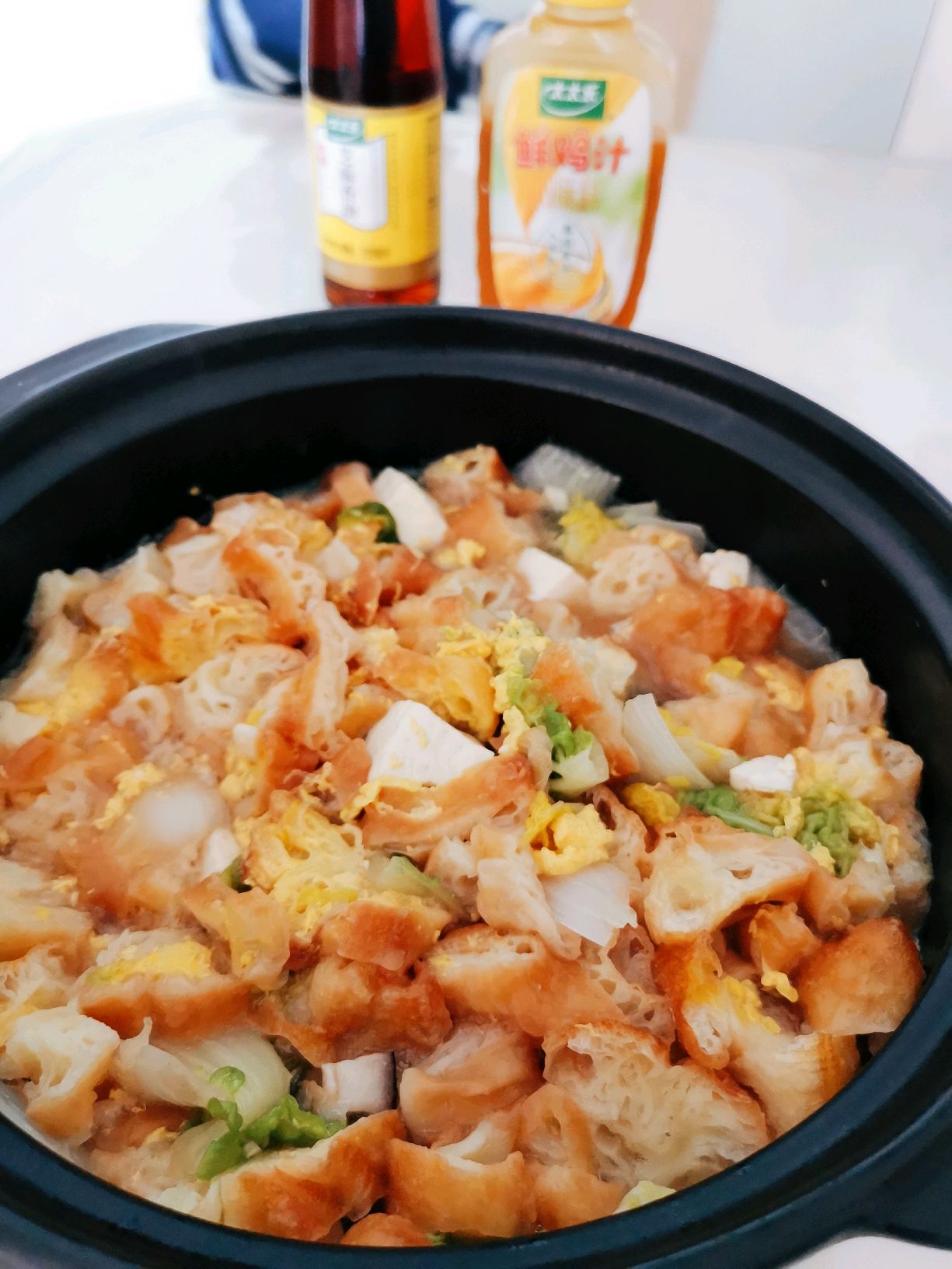 菊花菜油条汤