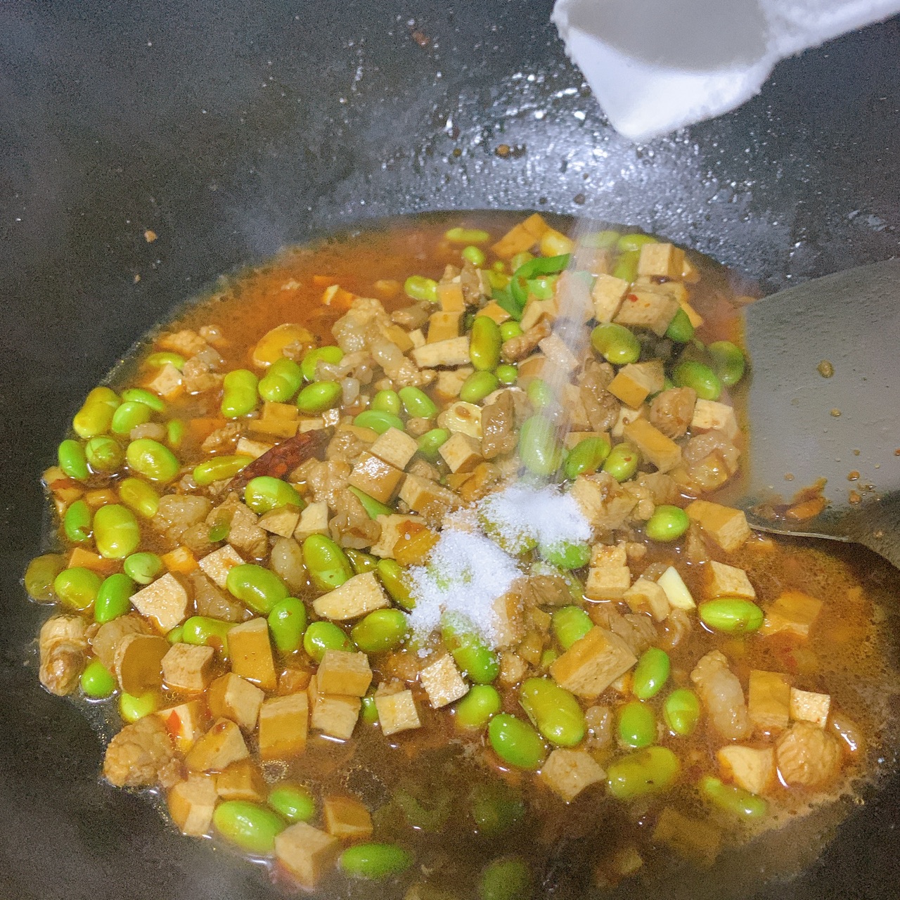 开胃菜-蒜蓉肉丁毛豆