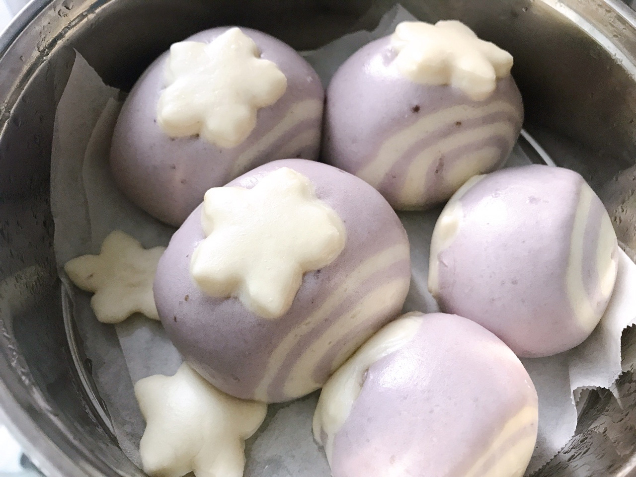 可可爱爱撞色卷心小馒头