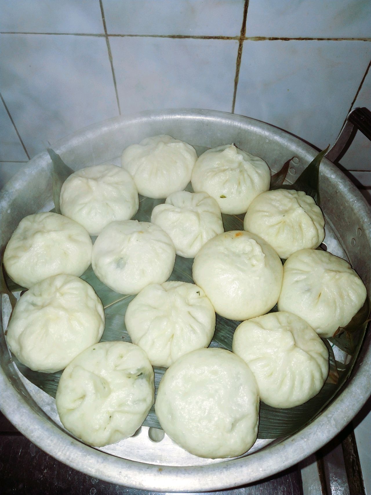 口感肉头的小白菜素包子