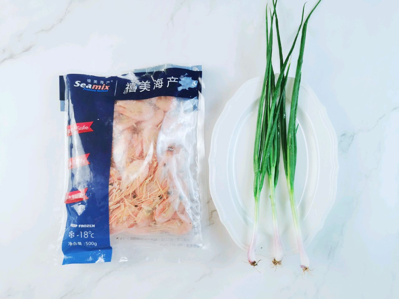 口感鲜甜~营养丰富~葱油北极虾