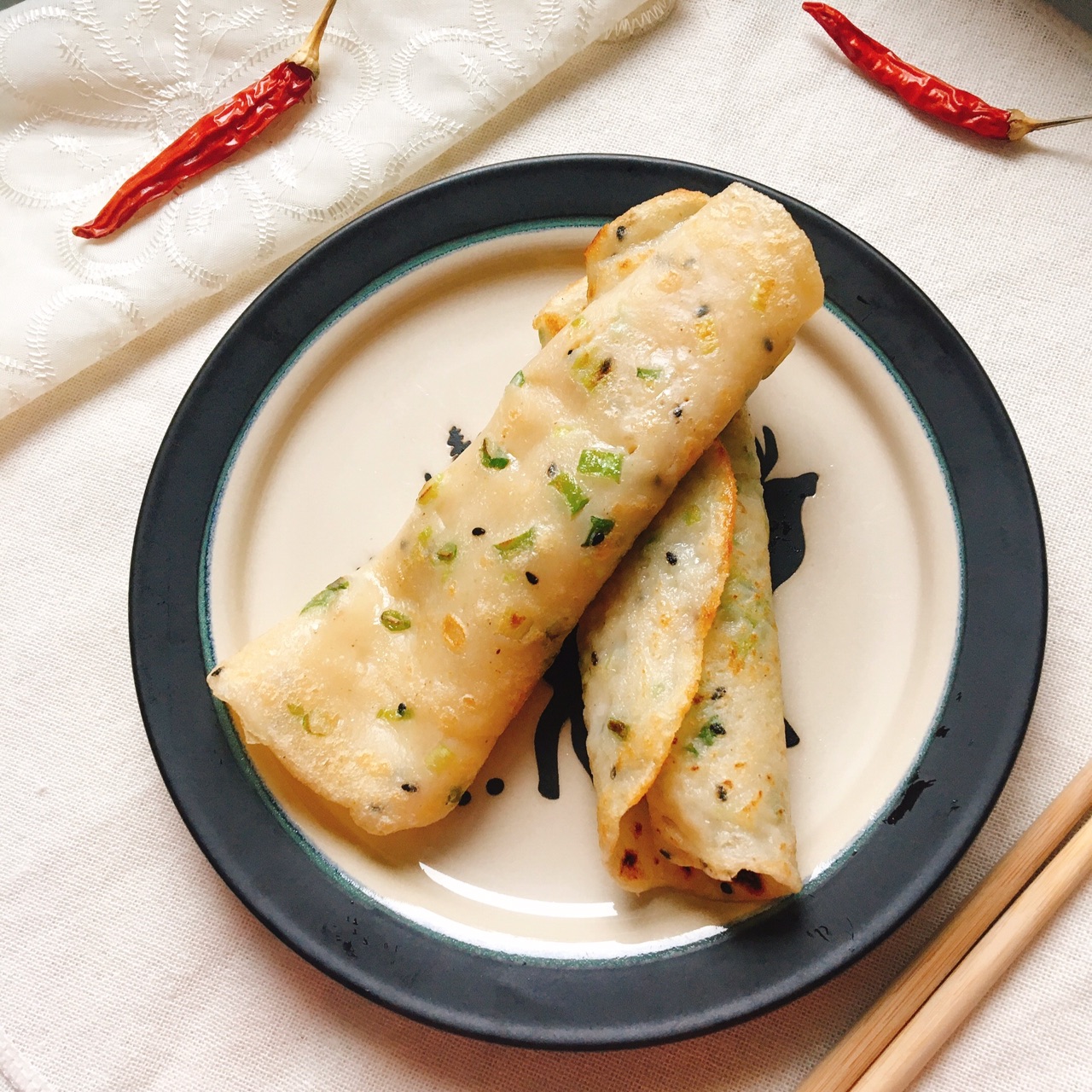 快手早餐葱香薄饼