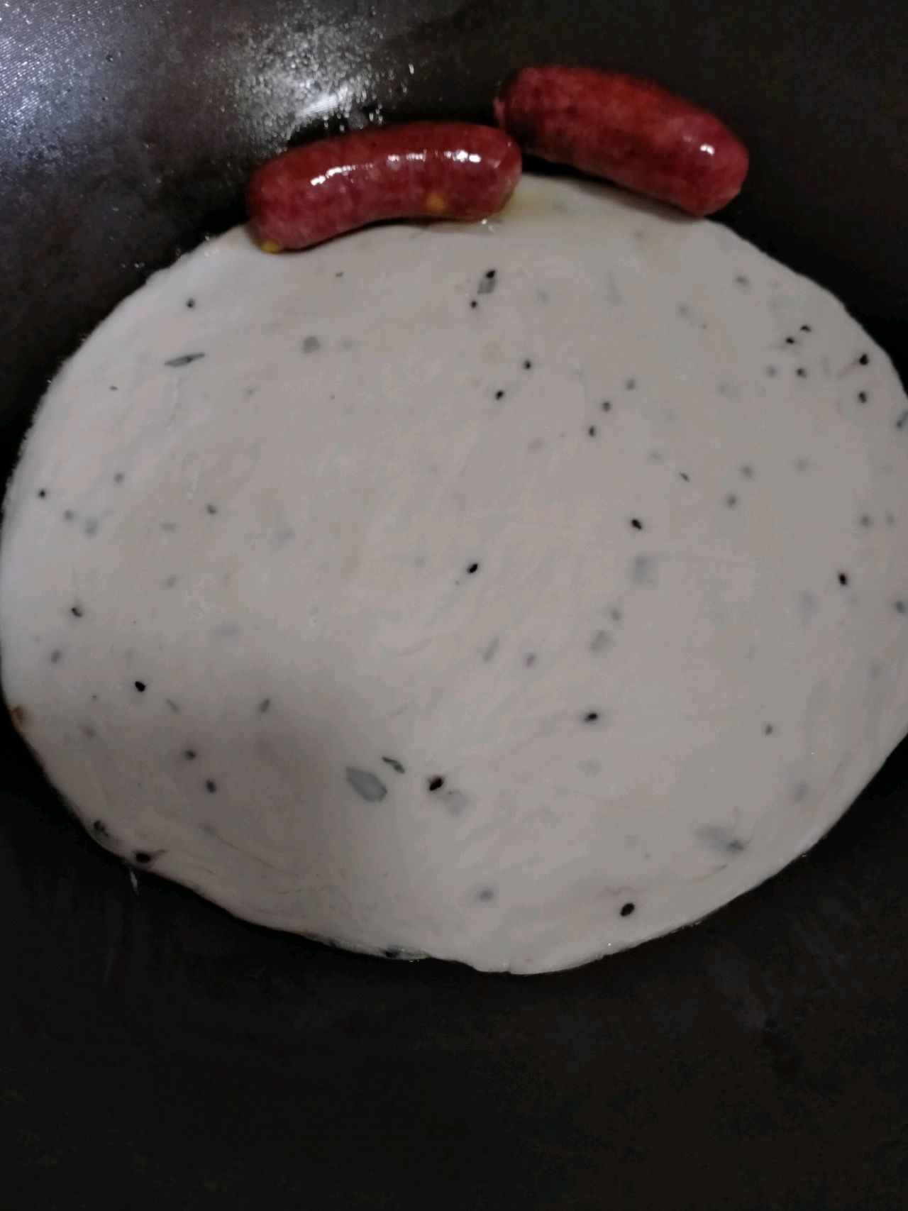 快手早餐，脆皮肠手抓饼