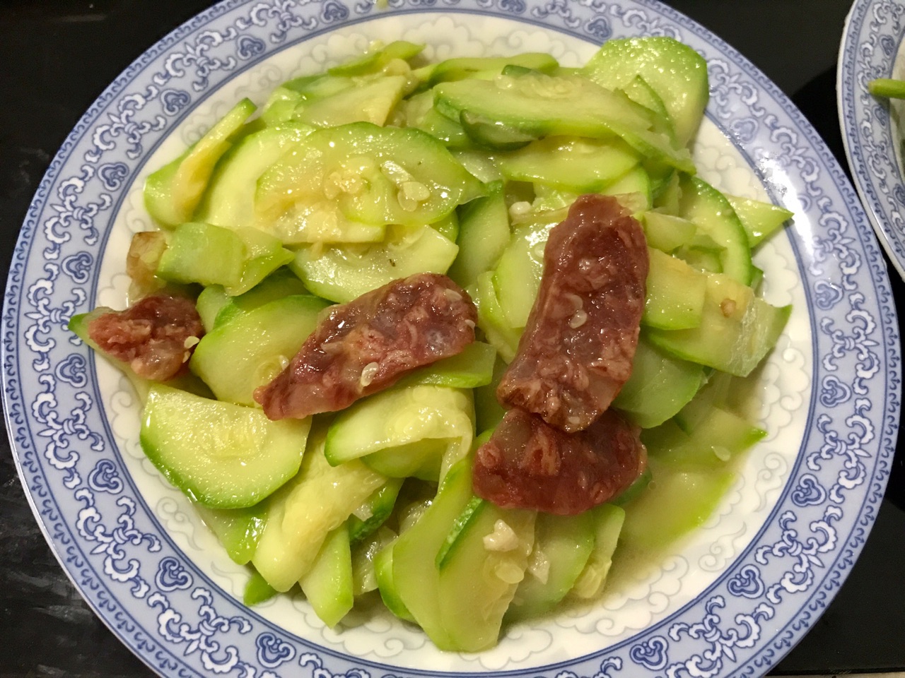腊肠炒葫芦瓜