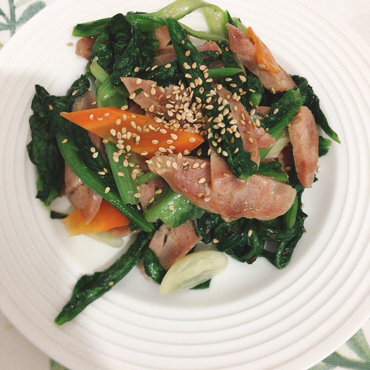 腊肠油麦菜
