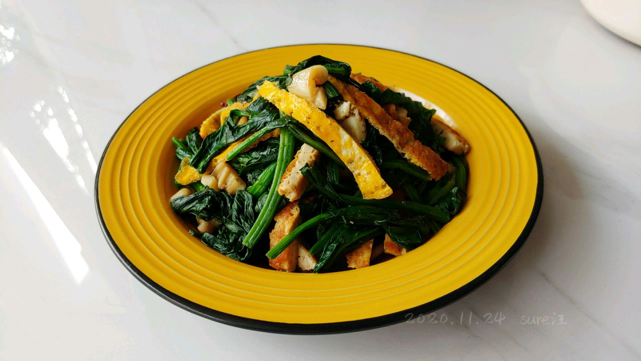 辣蛋豆腐蒜菠菜