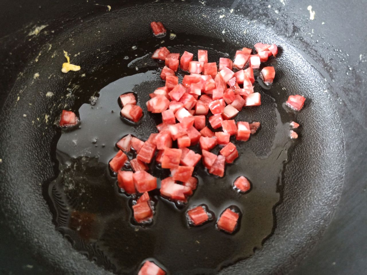 腊肉时蔬炒米饭