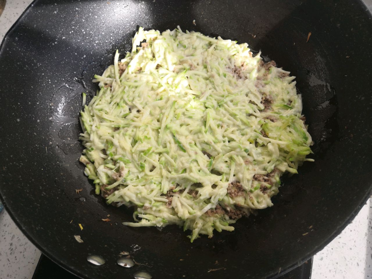 懒人版西葫芦牛肉饼