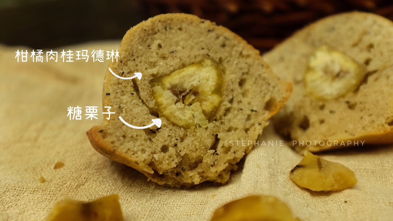 两种夹心的柑橘肉桂玛德琳